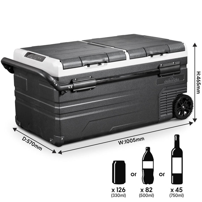 Dellonda Portable Fridge Freezer/Cool Box with LED Display 95L DL128 Dellonda - UK Camping And Leisure