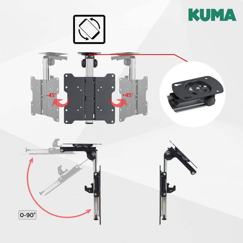 Kuma Flip Down Tv Bracket BKUMBRK156 Kuma - UK Camping And Leisure