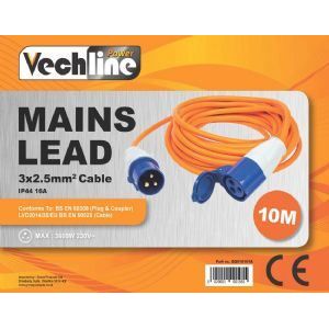 Vechline Mains Extension Lead 10M/Poly Bag QQ016161B Vechline - UK Camping And Leisure