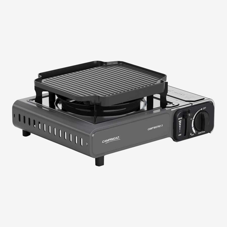 Campingaz Bistro 3 Grey Camping gas stove with Griddle Campingaz - UK Camping And Leisure
