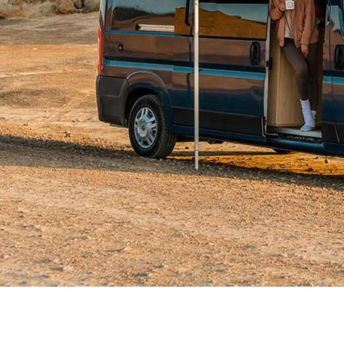 Fiamma Deep Black F80S 425 Royal Grey Fabric (07831F01R) Winch Handle Wall Mounted Fiamma - UK Camping And Leisure