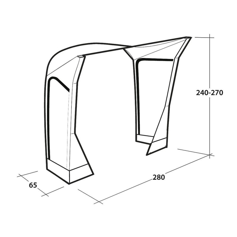 Outwell Mid/Tall Connection Cross PowerAir Access zone 240-270cm - View 5