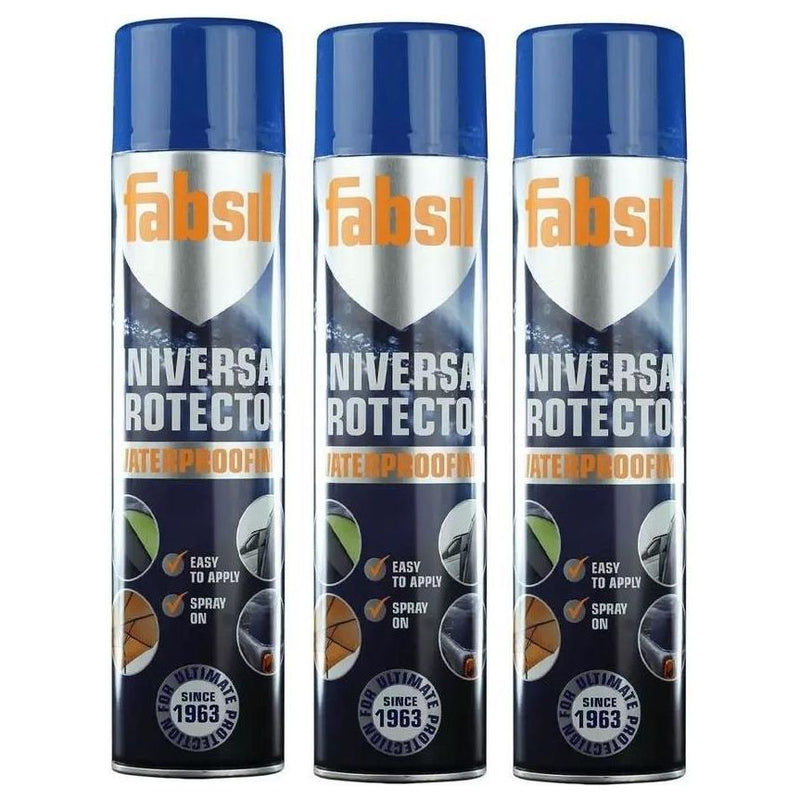 3x Grangers Fabsil Universal Aerosol Waterproofing Reproofing Spray 600ml Fabsil - UK Camping And Leisure