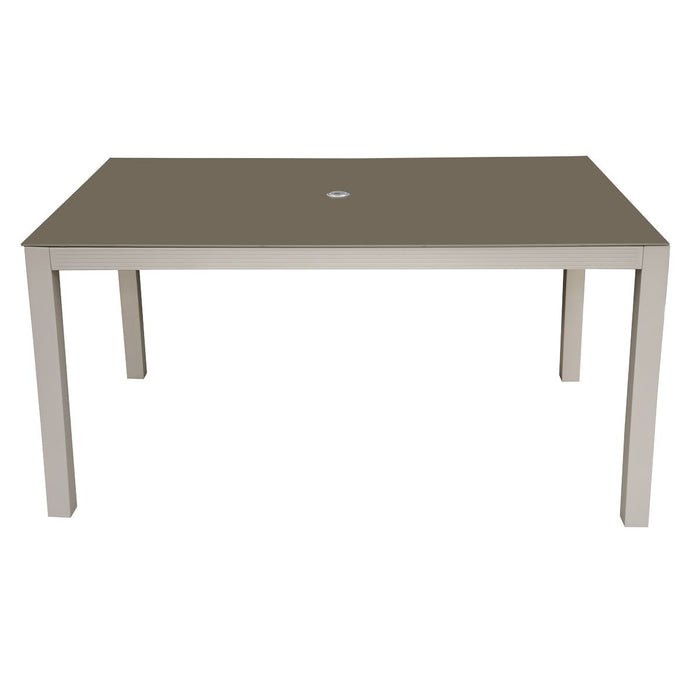 Dellonda  Aluminium Garden Dining Table with Tempered Glass & Parasol Hole Dellonda - UK Camping And Leisure