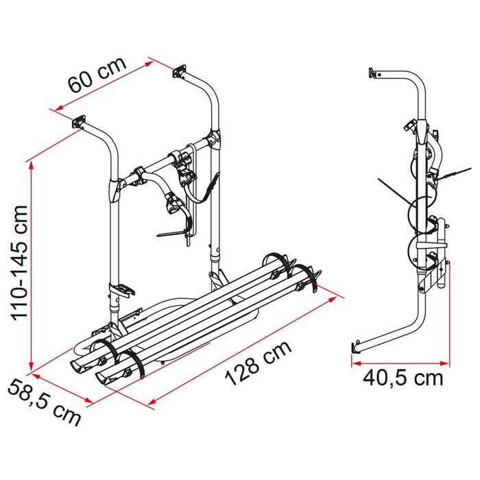 Fiamma Carry Bike Simple Plus 200 Lightweight Bike Rack for RV Fiamma - UK Camping And Leisure