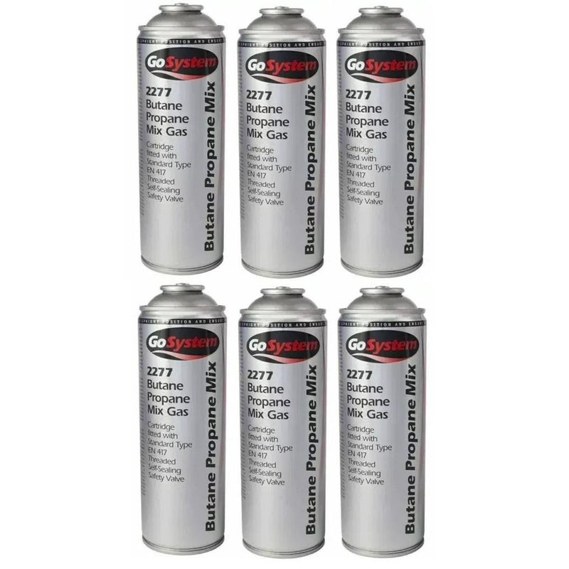 6x GoSystem Butane Propane Mix Gas 277g 482ml Go System - UK Camping And Leisure