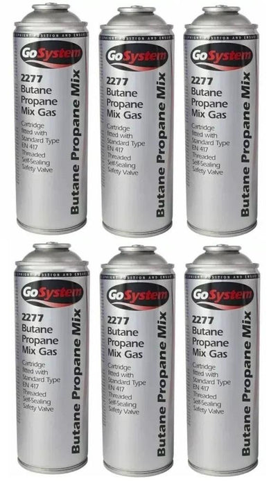 6x GoSystem Butane Propane Mix Gas 277g 482ml Go System - UK Camping And Leisure