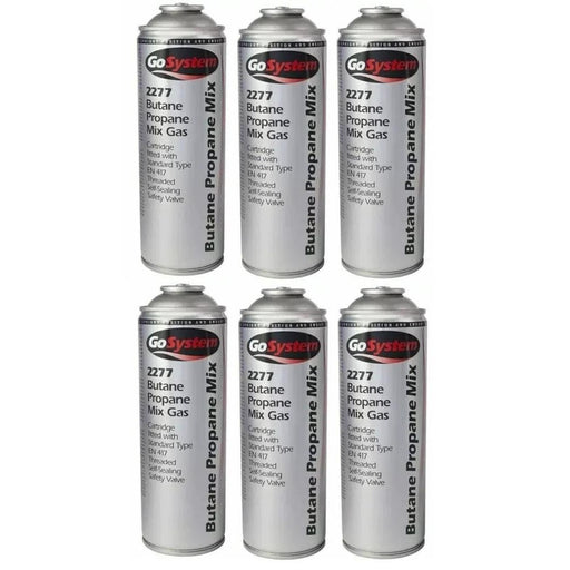 6x GoSystem Butane Propane Mix Gas 277g 482ml Go System - UK Camping And Leisure
