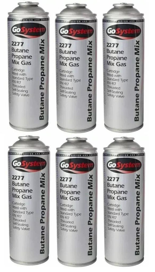 6x GoSystem Butane Propane Mix Gas 277g 482ml Go System - UK Camping And Leisure