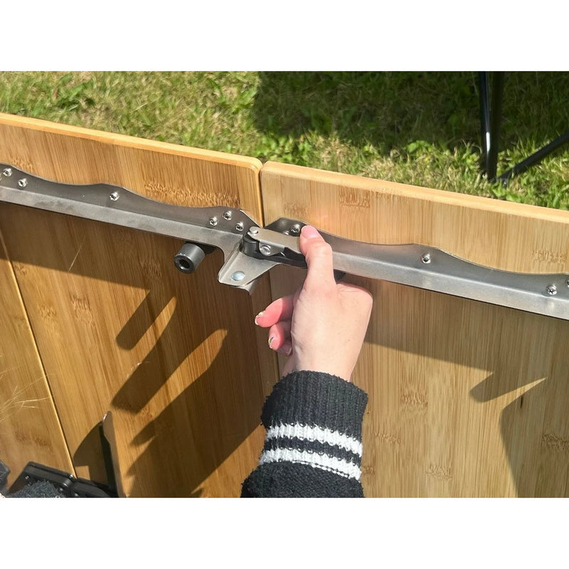 Olpro Bamboo Camping Table 4 Folding Lightweight Aluminium Frame