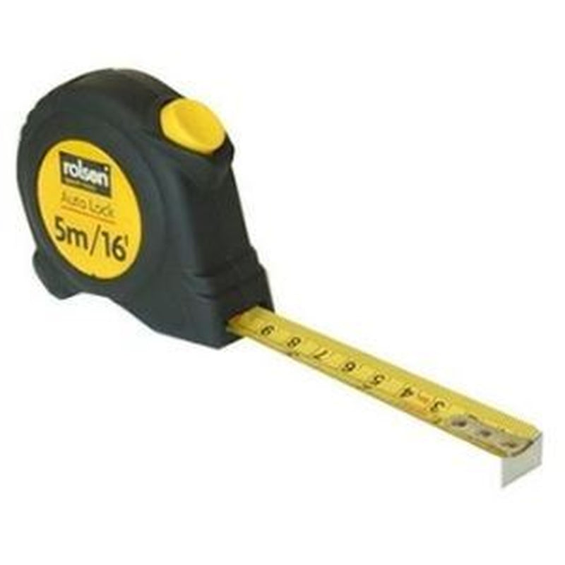 Rolson Tape Measure C/W Rubber Cover 5M X 19Mm 50565 Rolson - UK Camping And Leisure