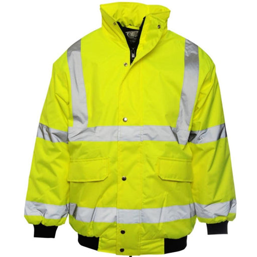 Hi-Vis Bomber Jacket Quilted Large AG - UK Camping And Leisure