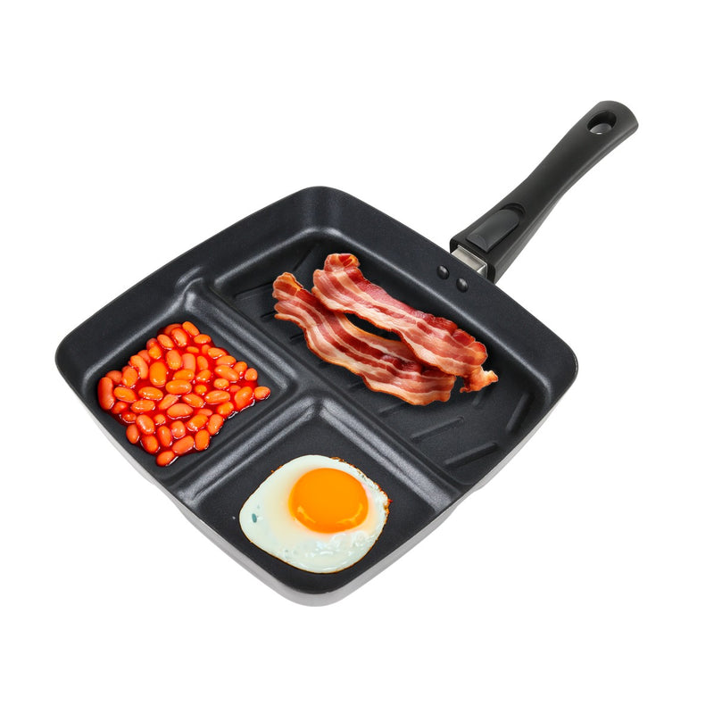 Leisurewize No Stick Tri Cooking Pan, 3 Sections Leisurewize - UK Camping And Leisure