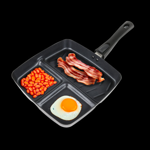 Leisurewize No Stick Tri Cooking Pan, 3 Sections Leisurewize - UK Camping And Leisure