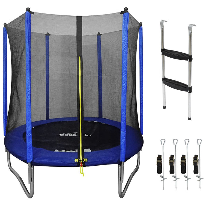 Dellonda Heavy-Duty Outdoor Trampoline Safety Enclosure Net Anchors & Ladder 6ft Dellonda - UK Camping And Leisure