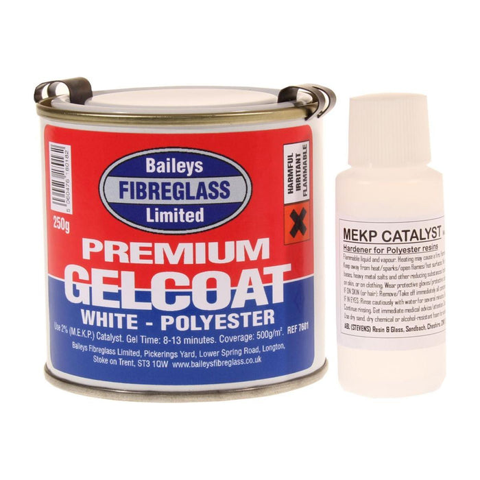 Baileys Fibreglass Gelcoat Brilliant White 250g for Smooth, Glossy Finish Baileys - UK Camping And Leisure