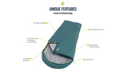 Outwell Campion Lux Double Dark Grey Double Sleeping Bag | breathable, camping sleeping bag