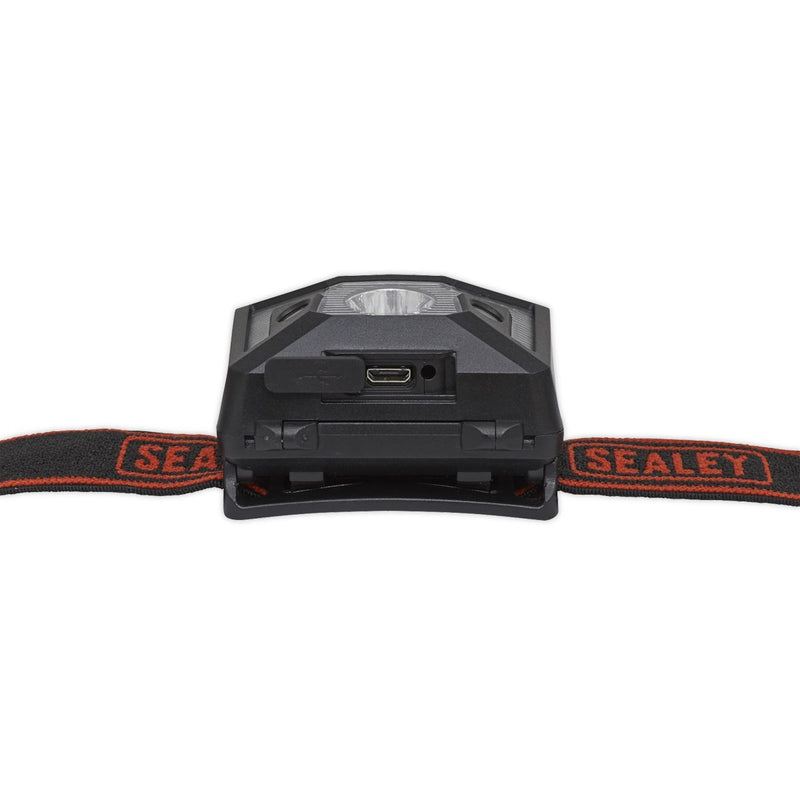 Sealey 3W CREE XPE LED Rechargeable Head Torch Light Auto Sensor 120 Lumens Sealey - UK Camping And Leisure