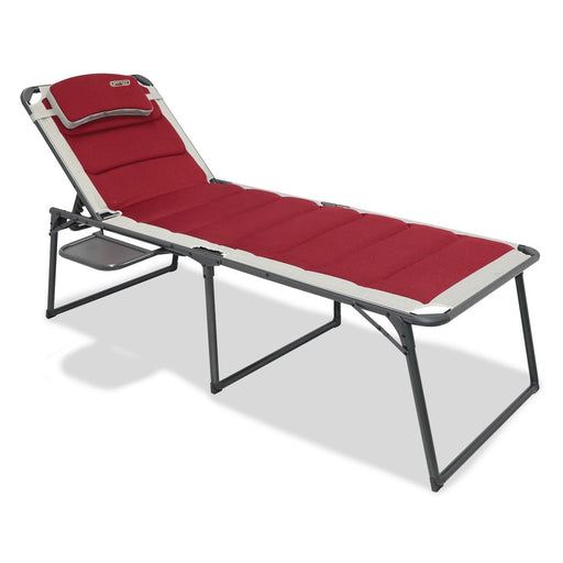 Quest Bordeaux Pro Lounge Sun Bed with side table Quest - UK Camping And Leisure