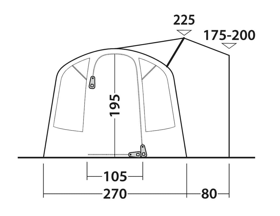 Outwell Talladega Driveaway Air Awning Grey Outwell - UK Camping And Leisure