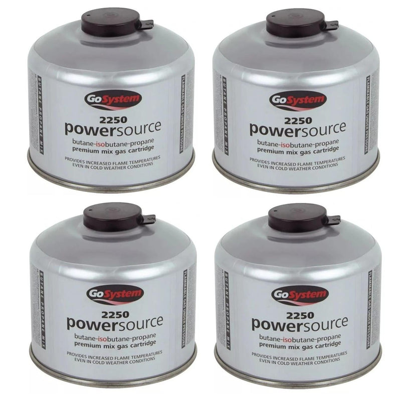 4x Go System PowerSource Butane Propane Threaded Gas Canister - 220g Go System - UK Camping And Leisure