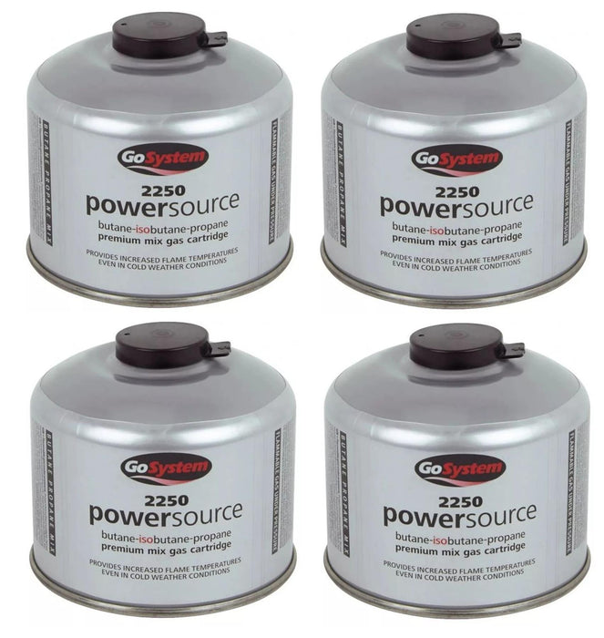 4x Go System PowerSource Butane Propane Threaded Gas Canister - 220g Go System - UK Camping And Leisure