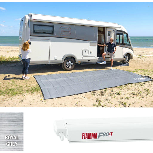 Fiamma F80L 600 Awning Polar White Royal Grey Fiamma - UK Camping And Leisure