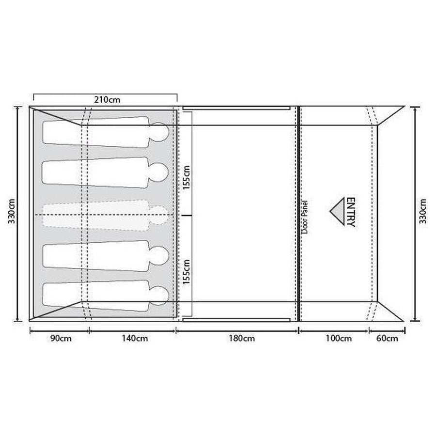 Outdoor Revolution Atom 500 4+1 Person Family Tent Outdoor Revolution - UK Camping And Leisure