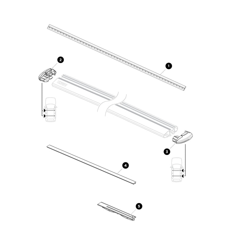 Thule WingBar Evo Lower Strip for Roof Racks