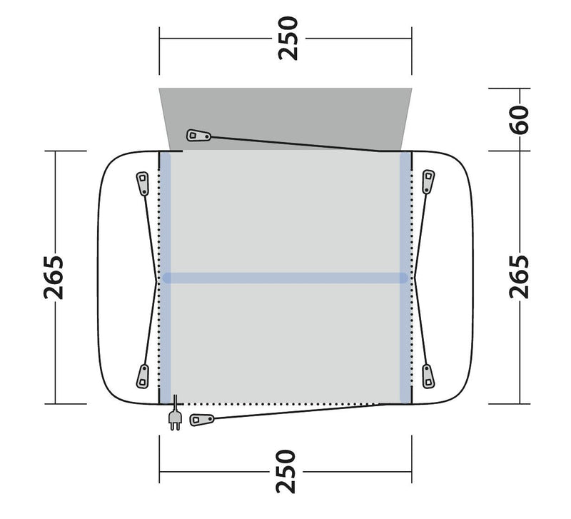 Outwell Crossville 250SA Air Drive-Away Campervan Air Awning 175-200cm