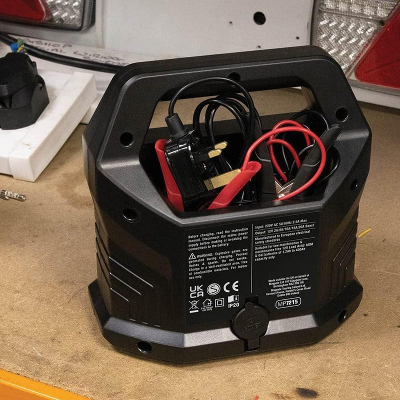 Maypole MP7215 15A 12V Electronic Smart Battery Charger Maypole - UK Camping And Leisure
