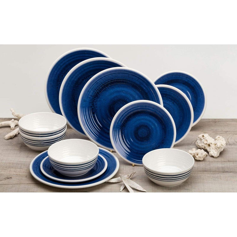 Flamefield Blue Azure Camping Caravan 12 Piece melamine Dinner Picnic camping Set Flamefield - UK Camping And Leisure