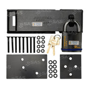 SAS Security Products SAS Federal 4025 Heavy-Duty Steel Hasp + Padlock - Image 2 of 5 | UK Camping and Leisure