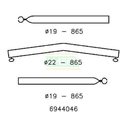 Bent Cross Beam 22/19 170-250 + 2 Clamps 6944046 Bent - UK Camping And Leisure