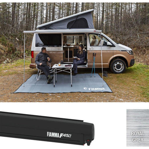 Fiamma F45s 260 Awning for VW T5/T6 Multivan / Transporter (RHD, Royal Grey, Deep Black) Fiamma - UK Camping And Leisure