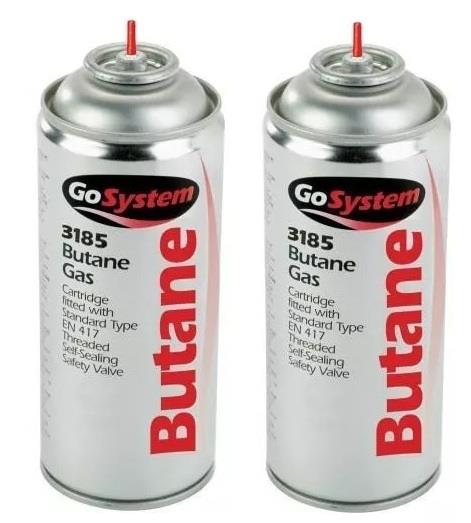 2x Go System Aerosol Butane Refill Gas Cartridge 144g Go System - UK Camping And Leisure