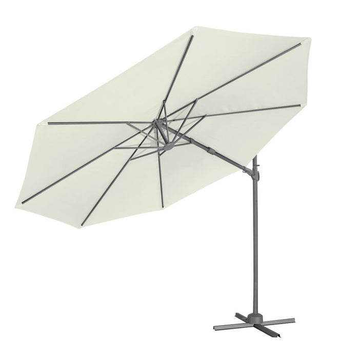 Dellonda Cantilever Parasol with 360 Rotation, Tilt & Cover 3m - Cream Dellonda - UK Camping And Leisure