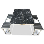 Quest Gloucester Deluxe Folding Picnic Set Table & Bench (Onyx Edition) Quest - UK Camping And Leisure