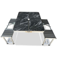 Quest Gloucester Deluxe Folding Picnic Set Table & Bench (Onyx Edition)
