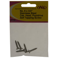 MDS1203 W4 No 8 x 3/4in Self Tapping Counter Sunk Screw (5 pack) 37735