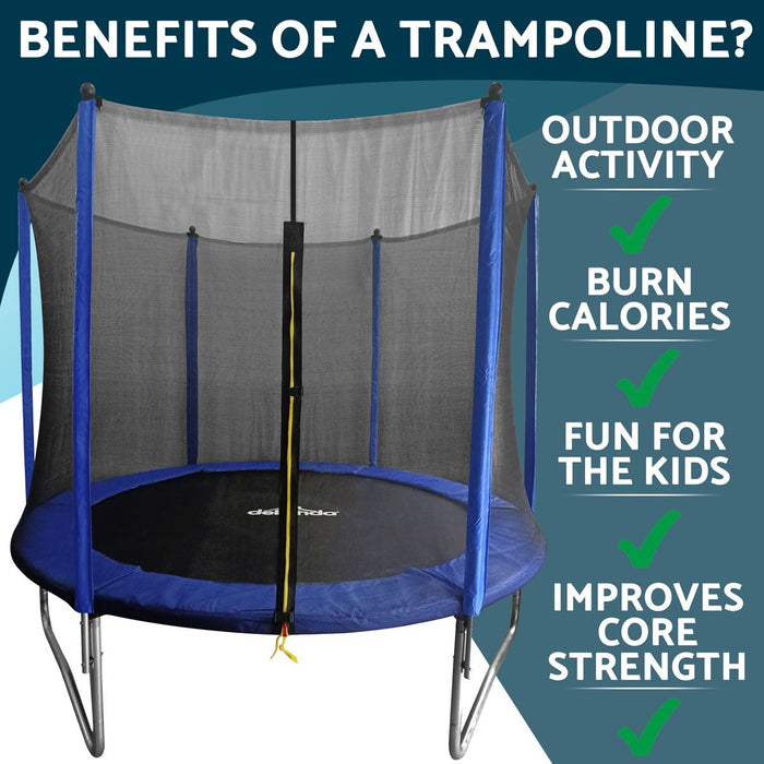 Dellonda 8ft Heavy-Duty Outdoor Trampoline with Safety Enclosure Net Dellonda - UK Camping And Leisure