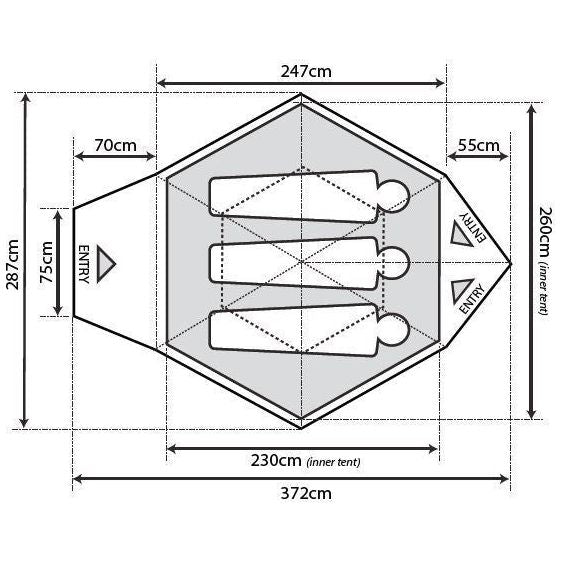 Outdoor Revolution Q 3.0+ 3 Person Family Tent Outdoor Revolution - UK Camping And Leisure