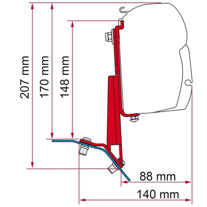 Fiamma Awning Bracket Kit for Ford Custom Lift Roof - Deep Black Fiamma - UK Camping And Leisure