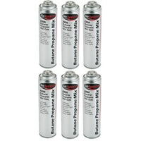 6x GoSystem Butane Propane Mix Gas 350g 631ml