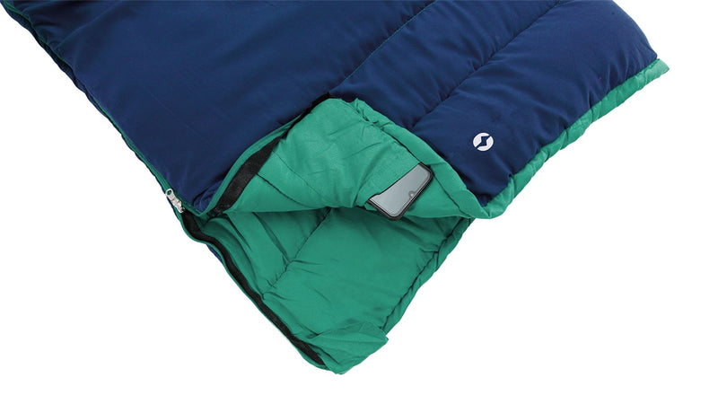 Outwell Champ Kids Ocean Blue Blue Junior Sleeping Bag | camping sleeping bag, garden, summer