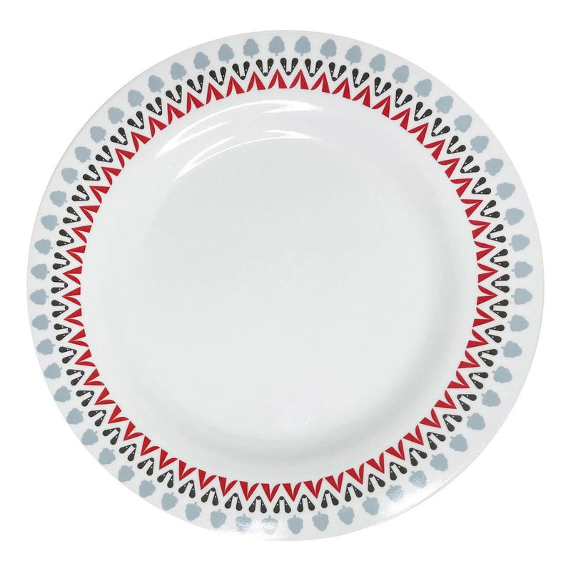 Olpro Melamine Set 16 Piece - Red, Black & Grey Design