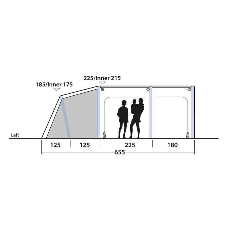 Outwell Lowa 5 Air 5 Berth Three Room Tunnel Tent - View 17