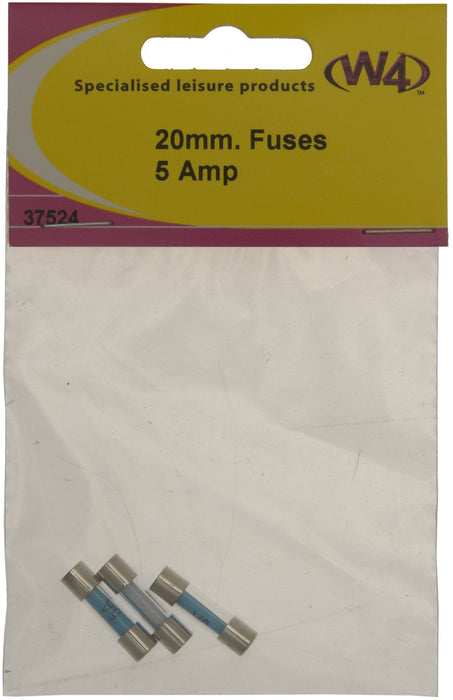 W4 Fuse 5A 20Mm X 5Mm (3) 37524 W4 - UK Camping And Leisure