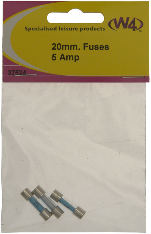W4 Fuse 5A 20Mm X 5Mm (3) 37524 W4 - UK Camping And Leisure