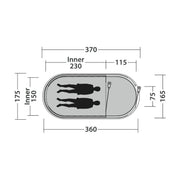 Outwell Nexion 2 Ocean Pop-up Tent 2 Berth Fast Pitch Dark Inner - View 15